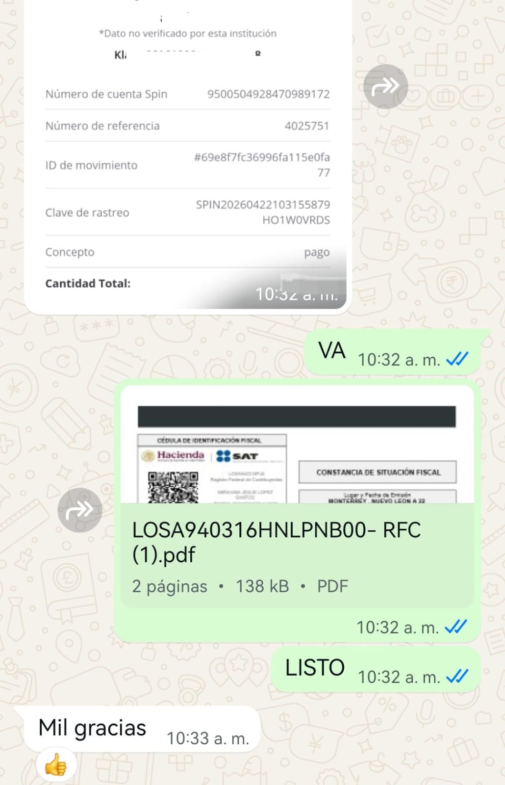 Opinión de cliente sobre trámites en línea en México